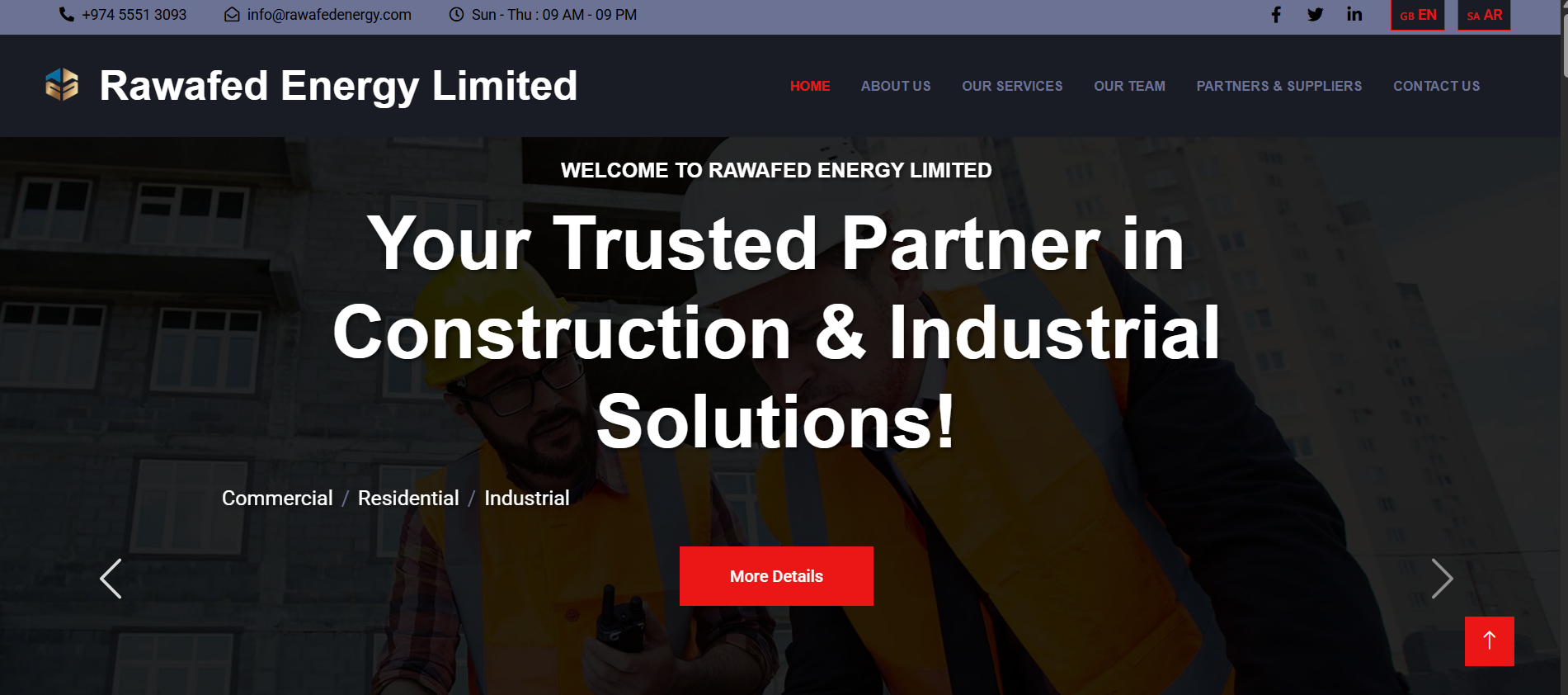 Rawafid Energy Website